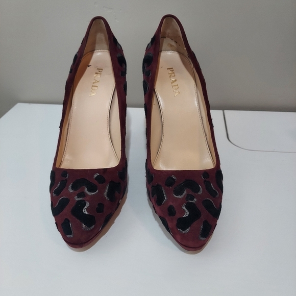 Prada Leopard Print Heels Pumps Size 38.5 - Picture 4 of 13
